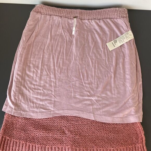Free People Blush & Coral Pink Ombré Knit Pencil Skirt Sz M Boho Chic Coastal - Picture 9 of 11